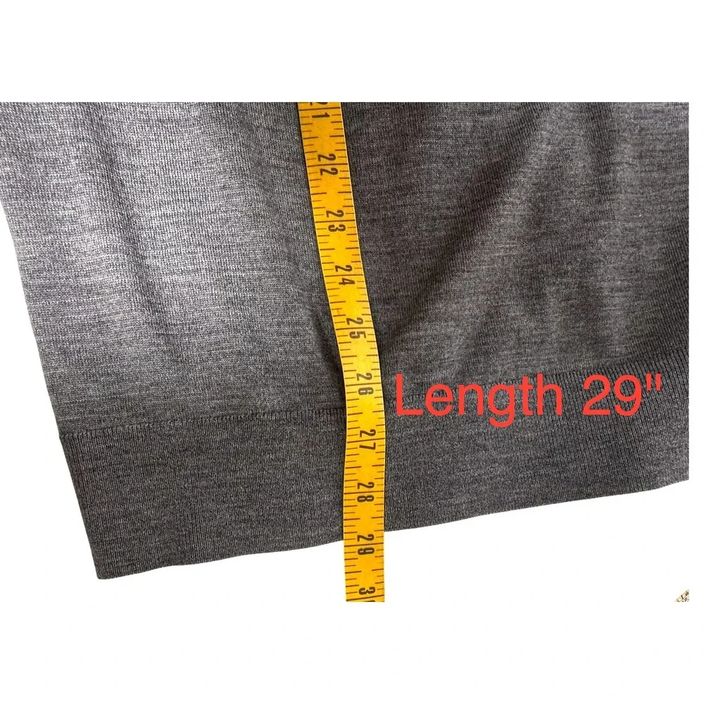 Banana Republic Mens Gray V Neck Merino Wool Sweater Dark Academia  Preppy Large